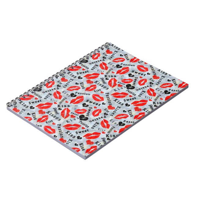 Kiss, red lips . notebook (Left Side)