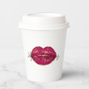 Kiss Red Lips Paper Cups