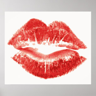 Kiss, red lips poster