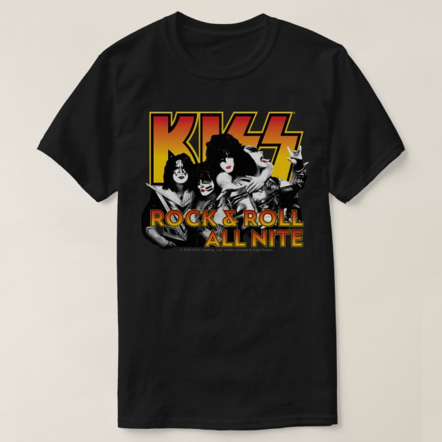 KISS Rock Band Rock &amp; Roll All Nite Spaceman C T-Shirt (Design Front)