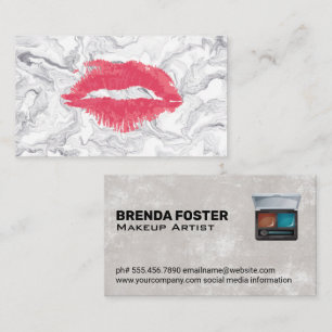 Kiss Stain   Marble Background Business Card