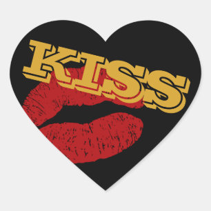 KISS sticker Heart, Red Lips - Love / Party