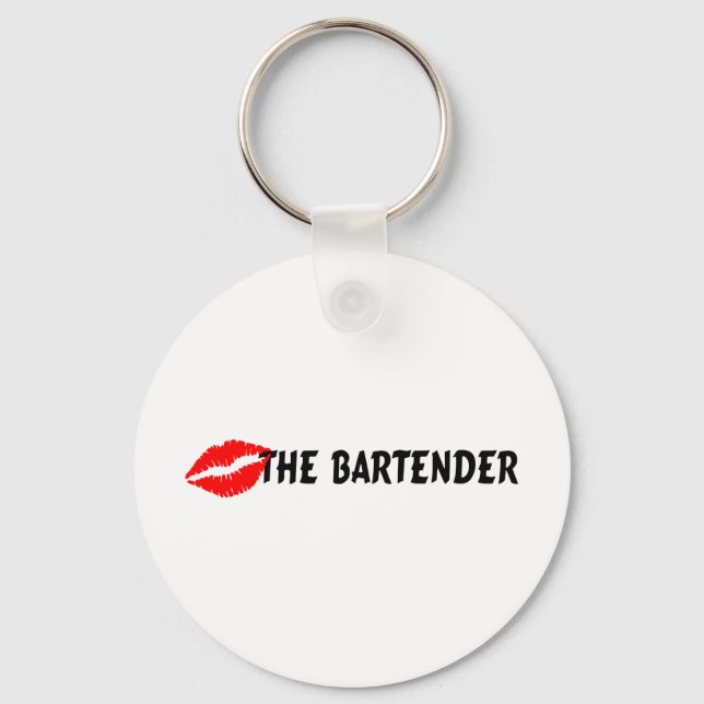 Kiss The Bartender Key Ring (Front)