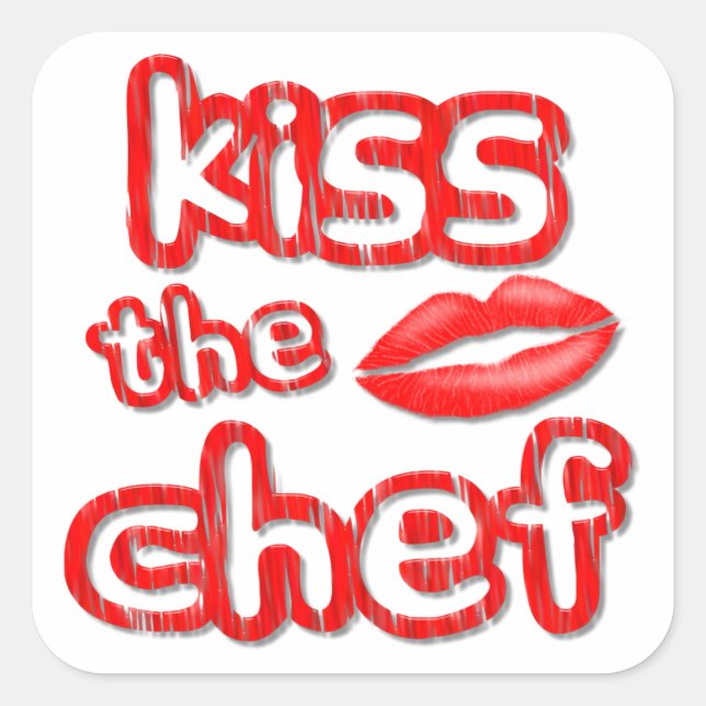 Kiss The Chef Square Sticker (Front)