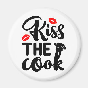 Kiss the Cook, Baker, Chef, Cooking Baking Kitchen Magnet