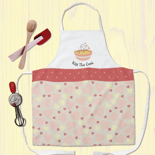 Kiss The Cook Cosy Kitchen Hearts Adult Apron