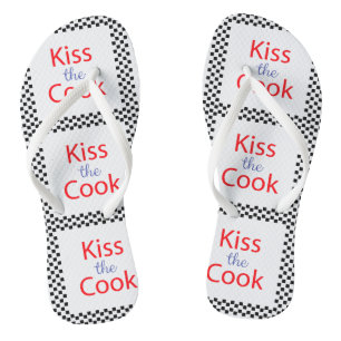 Kiss The Cook Flip Flops