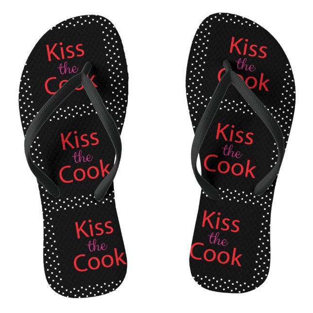 Kiss The Cook Flip Flops (Footbed)