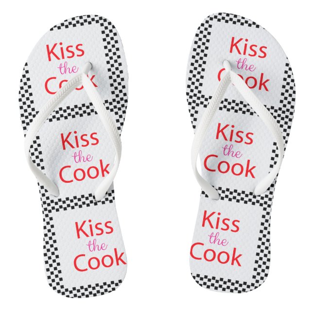 Kiss The Cook Flip Flops (Footbed)