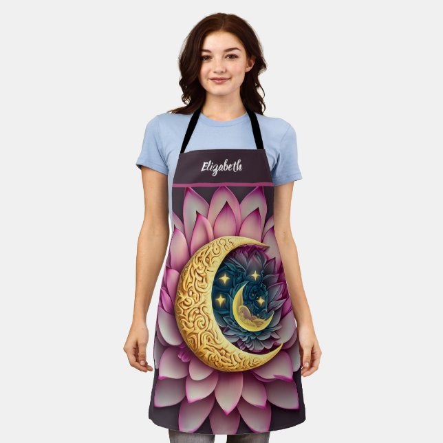 Kiss The Cook Food Chef Kitchen BBQ Baker Lunar Apron (Worn)