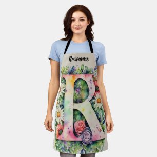 Kiss The Cook Food Chef Kitchen BBQ Baker Monogram Apron