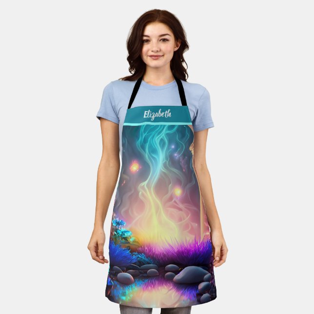 Kiss The Cook Food Chef Kitchen BBQ Baker Neon  Apron (Worn)