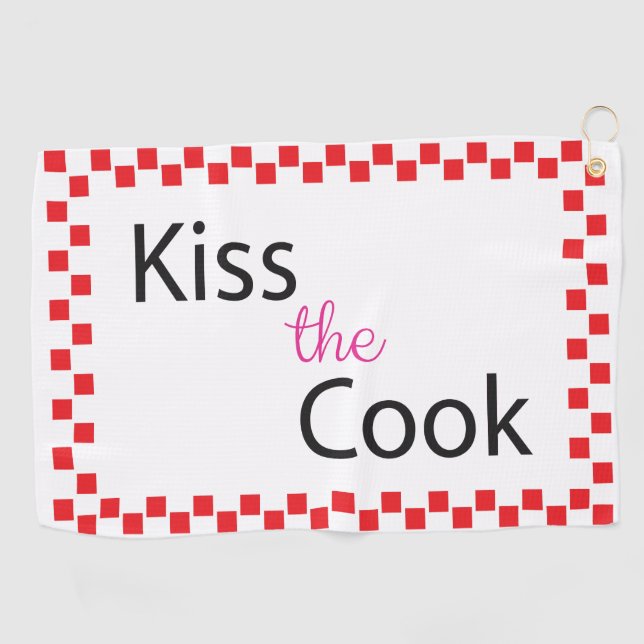 Kiss The Cook Golf Towel (Horizontal)