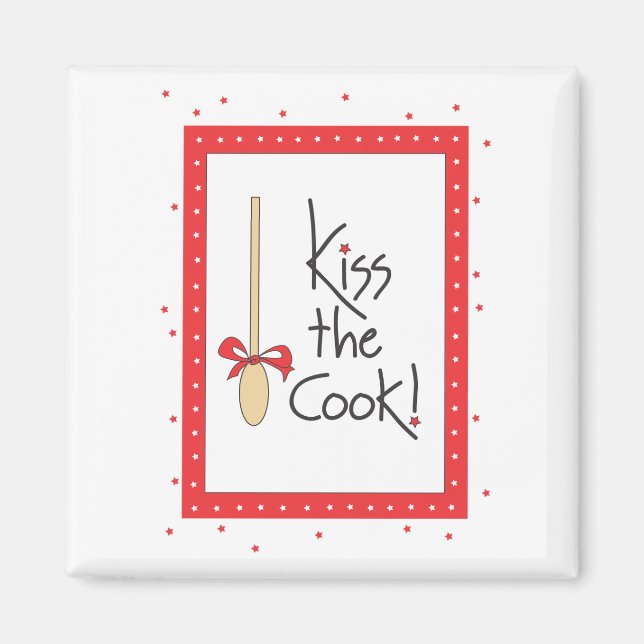 Kiss the Cook! kitchen magnet (Front)