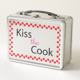 Kiss The Cook Metal Lunch Box