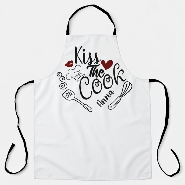 kiss the cook personalised apron (Front)