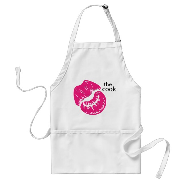"Kiss the Cook" Pink  Standard Apron (Front)