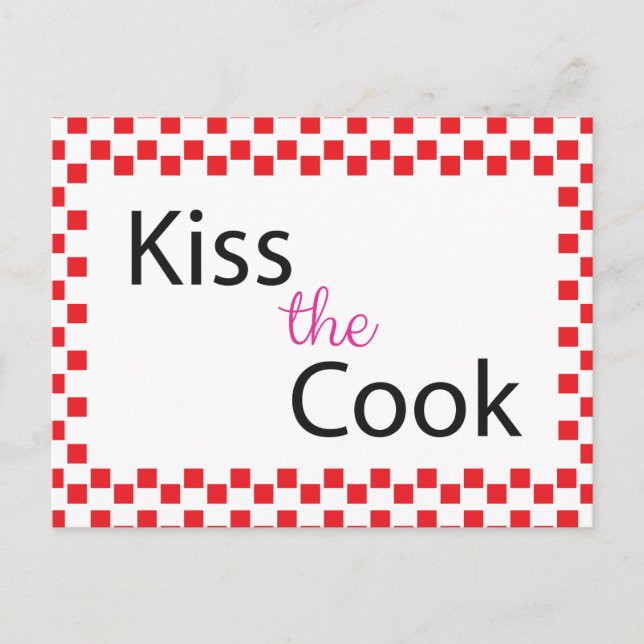 Kiss The Cook Postcard (Front)