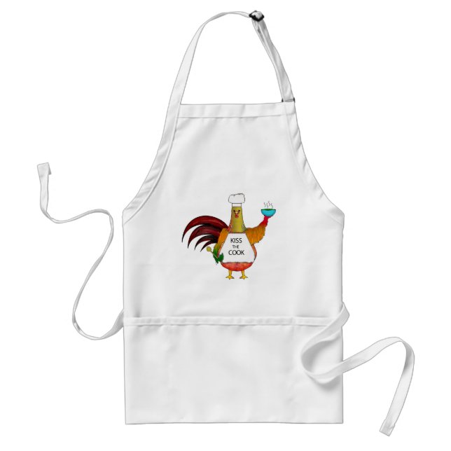 Kiss The Cook Rooster Character Standard Apron (Front)
