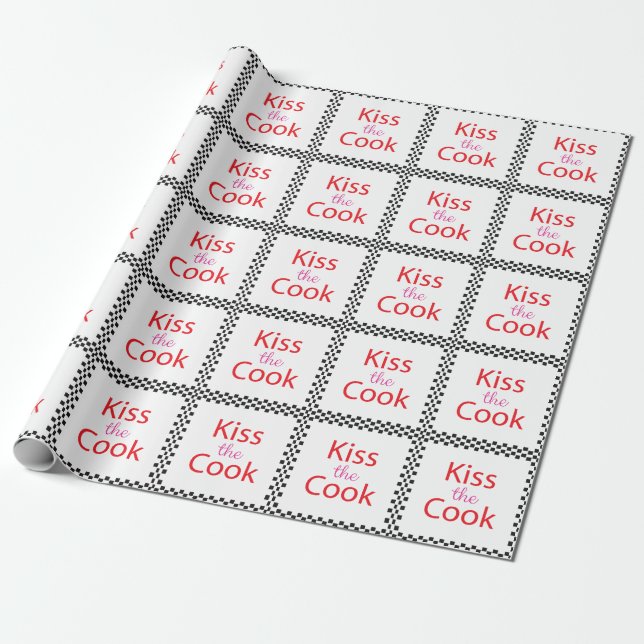 Kiss The Cook Wrapping Paper (Unrolled)