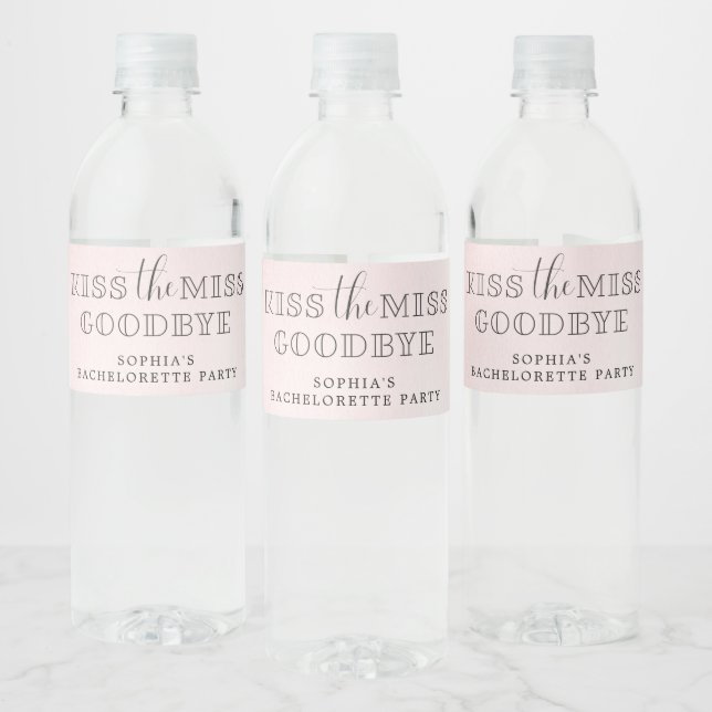 Kiss The Miss Bachelorette Water Bottle Labels (Bottles)