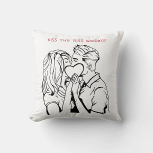 Kiss the Miss Goodbye Bachelorette Design Kissing Cushion