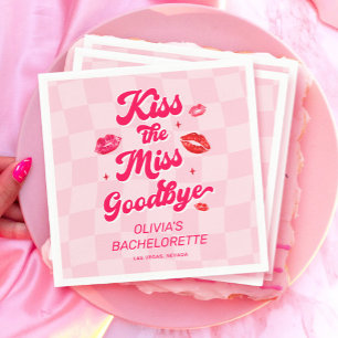 Kiss the Miss Goodbye Bachelorette Napkin