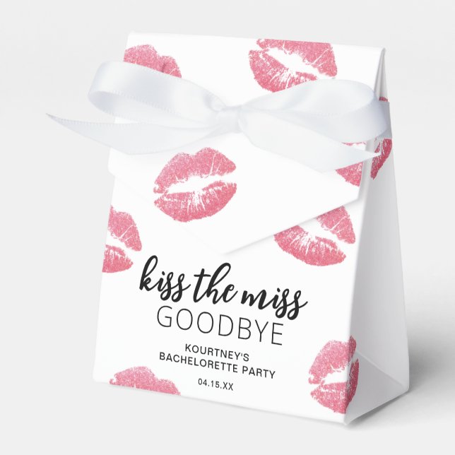 Kiss The Miss Goodbye Bachelorette Party Favour Box (Front Side)