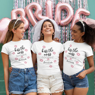 Kiss The Miss Goodbye Bachelorette Party T-Shirt