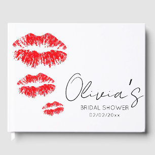 Kiss the miss goodbye bridal shower guest book