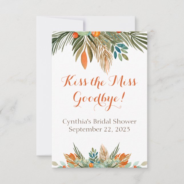 Kiss the Miss Goodbye Bridal Shower Lip Balm Favou Invitation (Front)