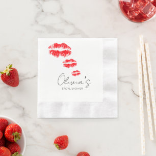 Kiss the miss goodbye bridal shower napkin