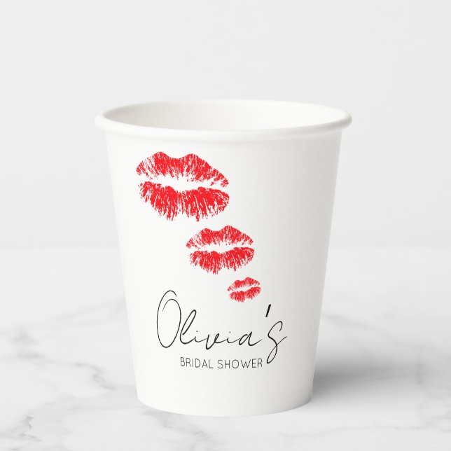 Kiss the miss goodbye bridal shower  paper cups (Front)