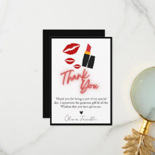 Kiss the miss goodbye bridal shower thank you card