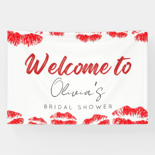 Kiss the miss goodbye bridal shower welcome sign