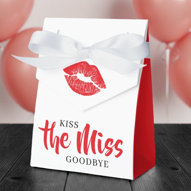 Kiss the Miss Goodbye Red Lip Bachelorette Party Favour Box (Creator Uploaded)