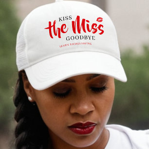 Kiss the Miss Goodbye Red Lip Bachelorette Party  Trucker Hat