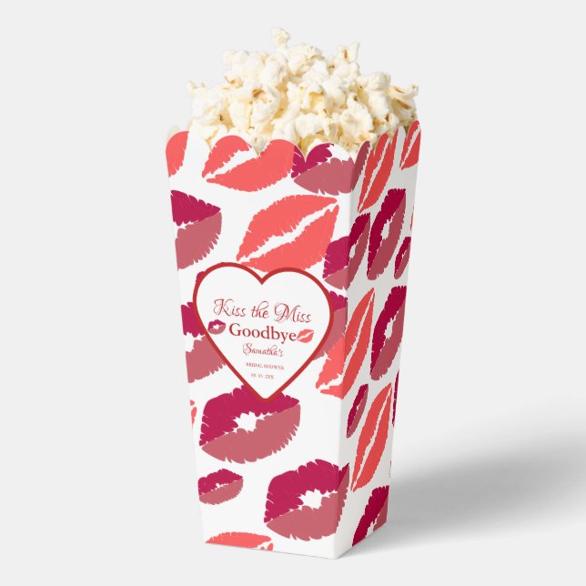 Kiss the misss goodbye valentine bridal shower favour box (Popped)