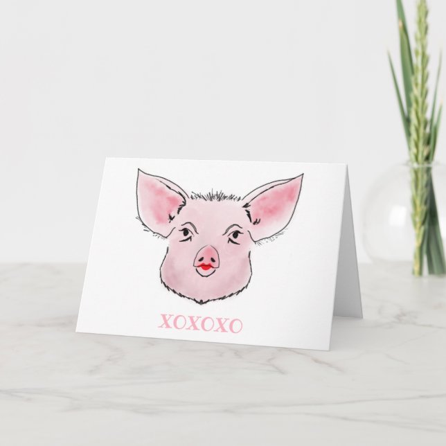 Kiss the Piggy blank Card (Front)