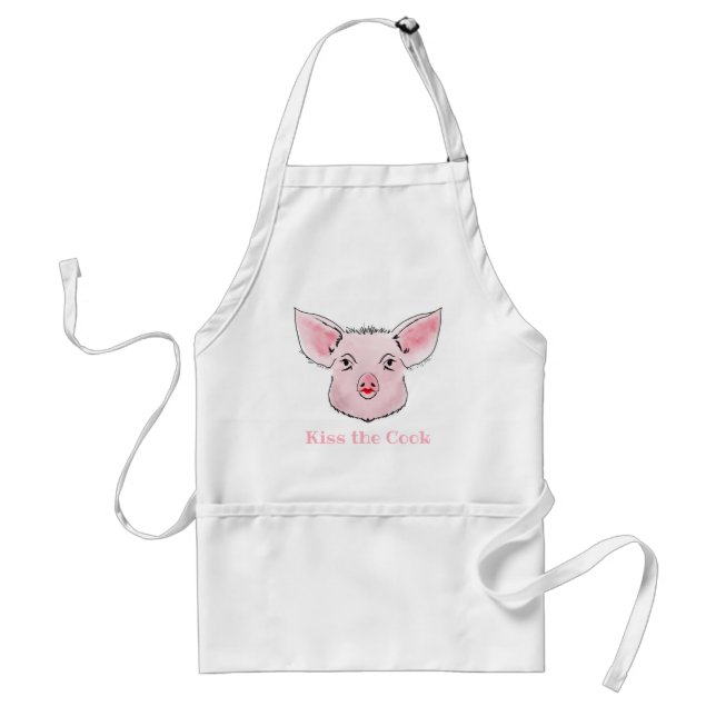 Kiss the piggy! standard apron (Front)