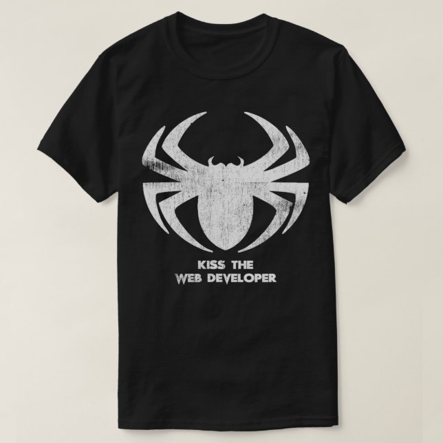 Kiss The Web Developer (Geek Halloween Costume for T-Shirt (Design Front)