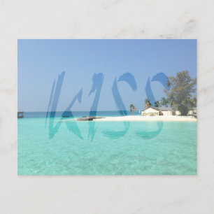 Kiss Transparent White Graffiti Postcard