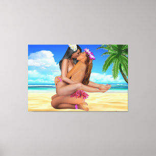 KISS WRESTLING CANVAS PRINT