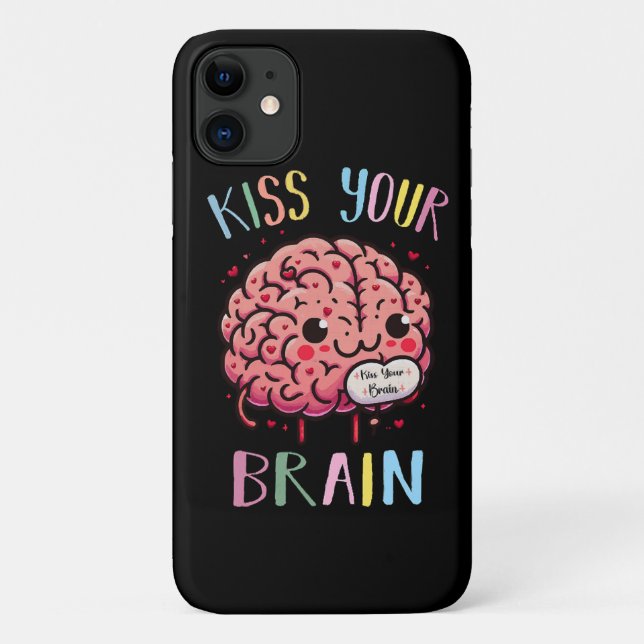 Kiss Your Brain Teacher Case-Mate iPhone Case (Back)