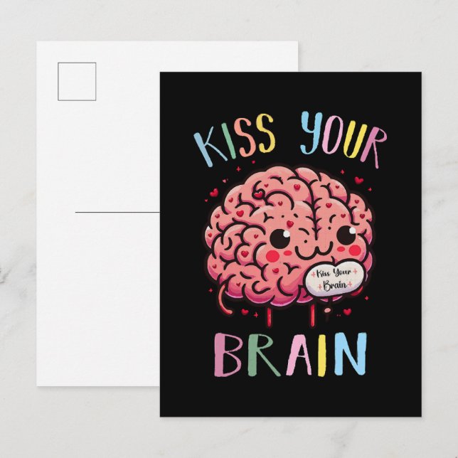 Kiss Your Brain Teacher Invitation Postcard (Front/Back)
