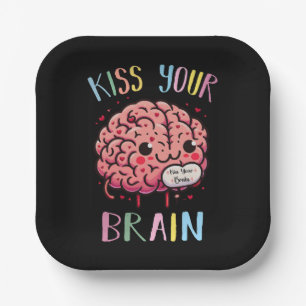 Kiss Your Brain Teacher Paper Plate