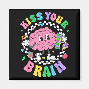 Kiss Your Brain Valentines Autism Awareness Teache Magnet