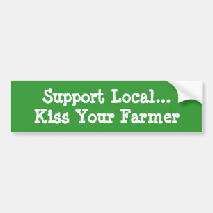 Kiss Your Farmer Bumper Sticker