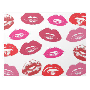 Kissable Lips (Kissing Lips, Red & Pink Lipstick) Notepad