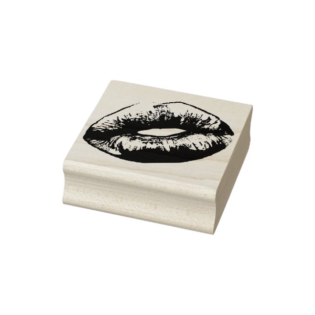 Kissable Lips Lipstick Rubber Stamp (Stamp)